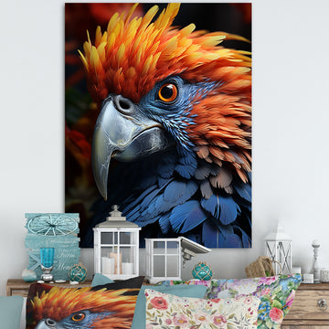 Yellow And Blue Parrots Radiant Plumage Sunset - Parrot Large Canvas Wall Art